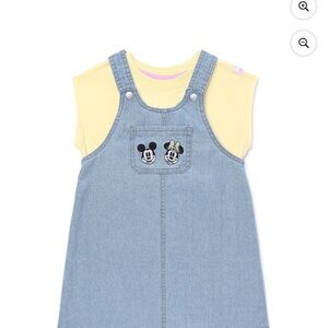 Disney Denim Overall Dress with Yellow Tee